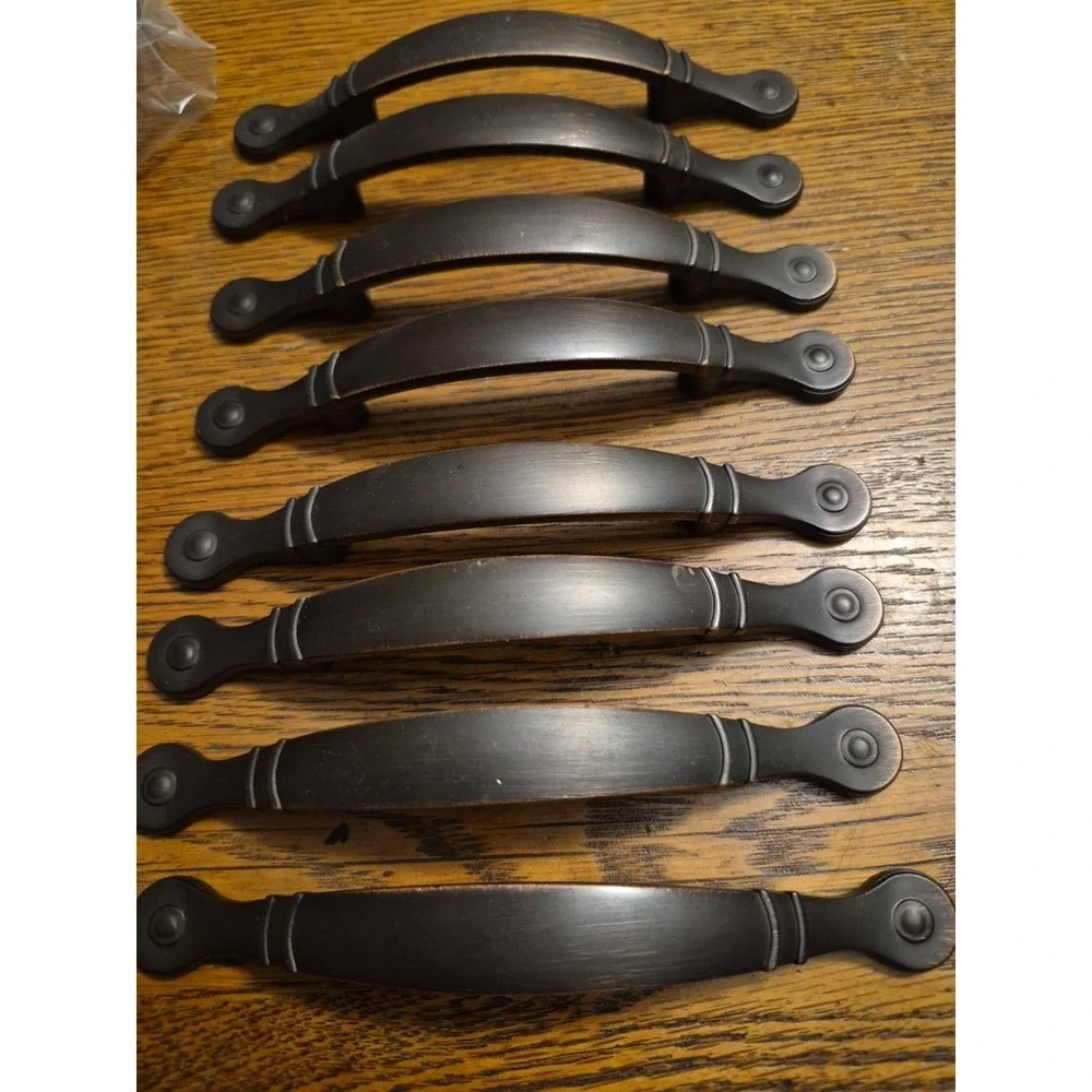 Lot #3 of Brown/Bronze Cabinet Pulls Drawer Handles Hardware Total of 8 Pieces